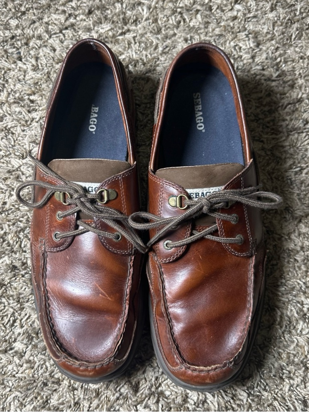 Sebago Clovehitch ll Men’s Size 15 Brown Leather Boat Shoes Comfort Moc Toe Casu